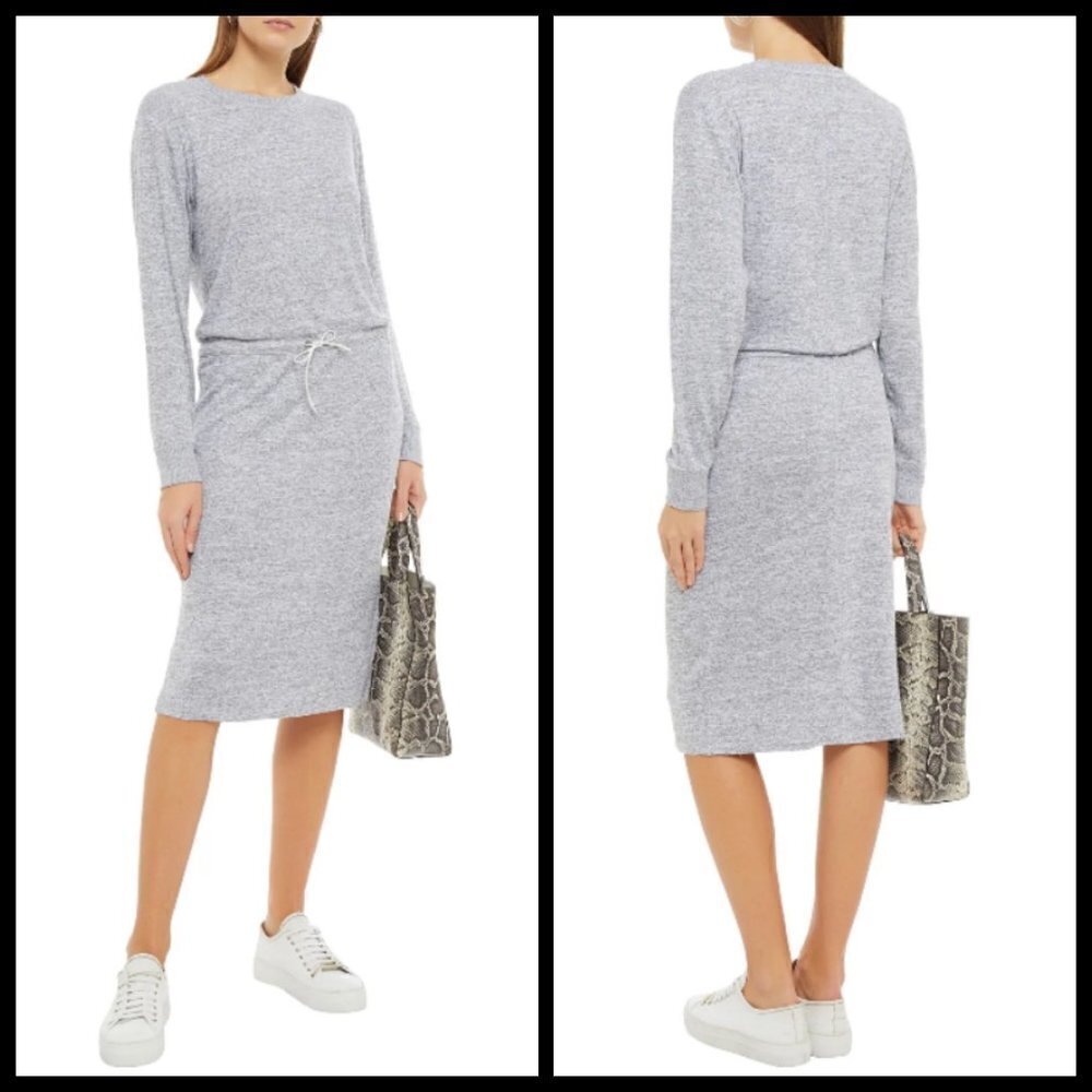 💕RAG & BONE💕 Avryl Long Sleeve Midi Sweater Dress Light Heather Gray Medium M